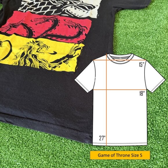 Game of Throne 3 House Symbols Short Sleeve Crewneck Graphic T-Shirt Size S - Picture 2 of 13
